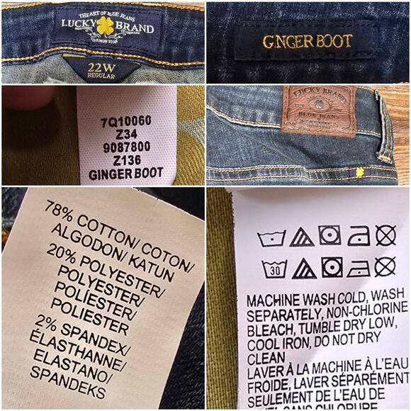 Bootcut Jeans Lucky Brand Plus Size 22W Ginger Boot Dark Stretch Denim - Picture 5 of 10